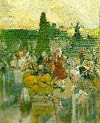 Carl Larsson omarbetat forslag till vaggmalningar i nationalmusei nedre trapphall oil painting on canvas